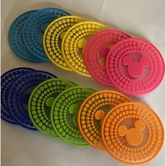 Vintage Disney Flexible Silicone Drink Coasters Mickey Mouse 12 Pieces - Picture 3 of 4